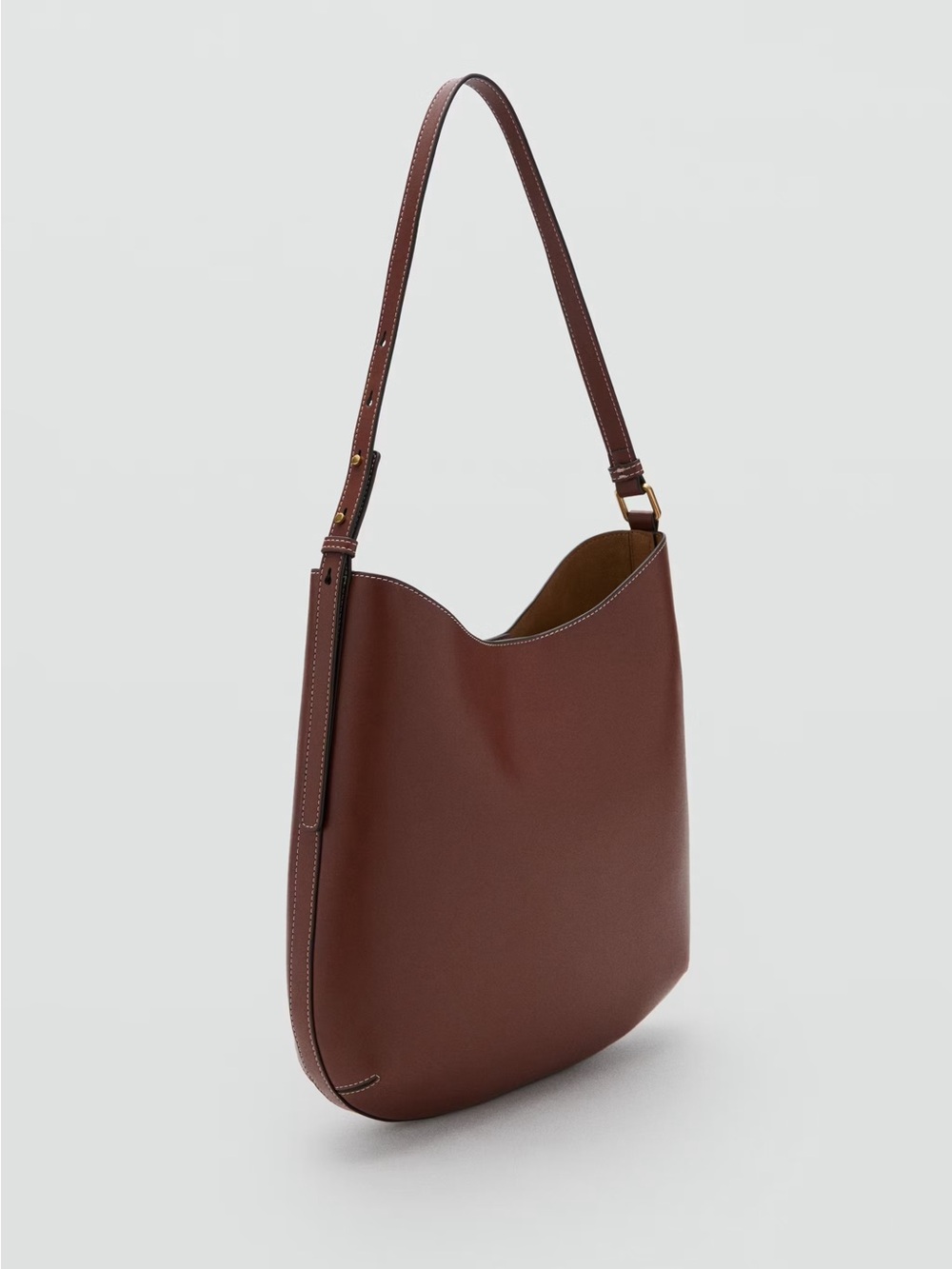 Mango Large Oval Shoulder Bag in Brown - Picture 4 of 11